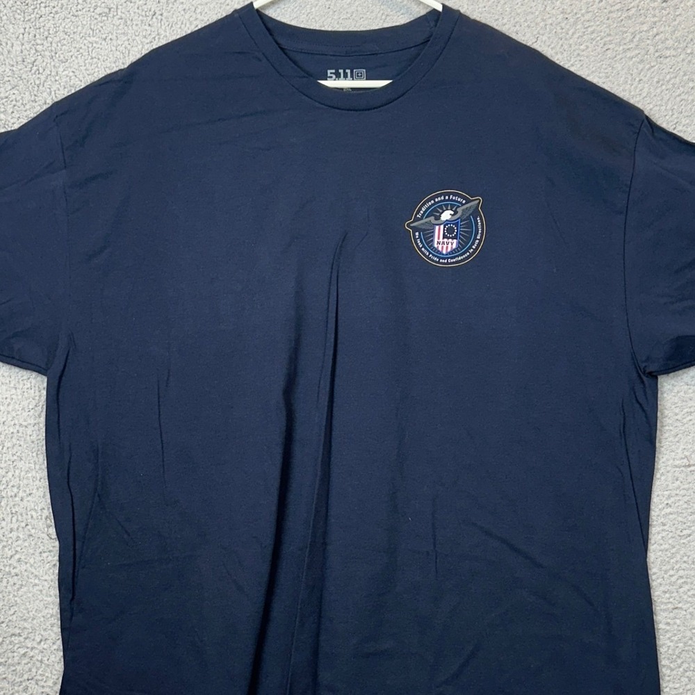5.11 Tactical T-Shirt Mens 2XL Blue Tradition and Future US Navy Graphic Tee